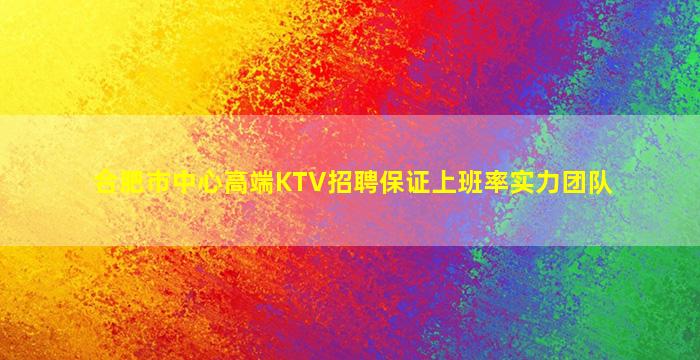 合肥市中心高端KTV招聘保证上班率实力团队